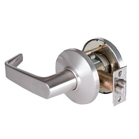BEST 9K30Y15DS3626 Grade 1 Exit Cylindrical Lock, 15 Lever, D Rose, Non-Keyed, Satin Chrome Finish, 4-7/8" ANSI Strike, Non-handed