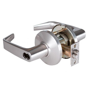 BEST 9K37R15DS3626 Grade 1 Classroom Cylindrical Lock, 15 Lever, D Rose, SFIC Less Core, Satin Chrome Finish, 4-7/8" ANSI Strike, Non-handed