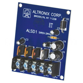 Altronix ALSD1 Siren Driver, 6VDC or 12VDC Operation, Two Channel Operation - Steady or Yelp