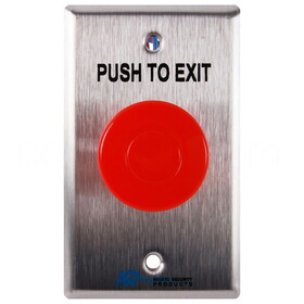 ASP ASP-14R RED BTTN Pneumatic Time Delay Exit Button, Red