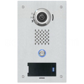 Aiphone AX-DVF-P Flush Mount Video Door w/HID ProxPoint Plus Card Reader, Vandal and Weather Resistant, Fixed Camera, Stainless Steel Faceplate