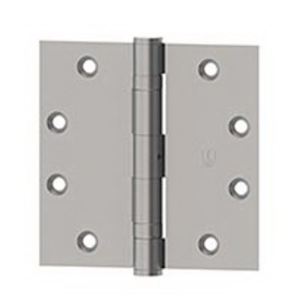 Hager BB1191 4-1/2X4-1/2 US26D Full Mortise Ball Bearing Hinge, Standard Weight, 4-1/2" by 4-1/2", Brass, 5 Knuckle, Satin Chrome Finish