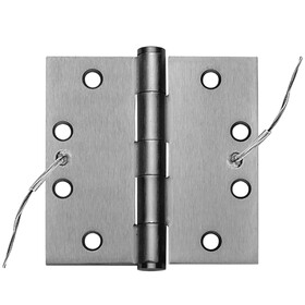 Stanley Security CECB179-66 4-1/2X4-1/2 26D Five Knuckle Concealed Conductor Architectural HingeFull MortiseSquare Corner,6-Wire,Satin Chrome