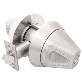 Townsteel CRX-K-86-630 Heavy Duty Ligature Resistant Knob,Grade 1,Storeroom,Keyed,ANSI,2-3/4 In. Backset,Schlage C Keyway,Satin Stainless Steel