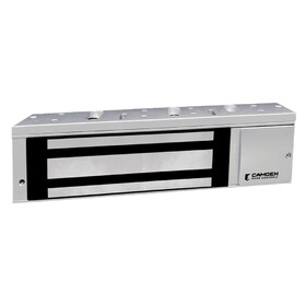 Camden CX-91S-12 Single Door Magnetic Lock, 12/24 VDC, 1200lb Holding Force, Surface Mount, Satin Aluminum Clear Anodized Finish