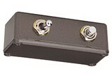 SDC D15-2-3 Desk Switch Compact Box, (1) MO Push Switch and (1) AASPDT Toggle, 6 Amp at 30VAC/DC