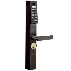 Alarm Lock DL1200/10B1 Pushbutton Aluminum Door Trim, 100 Users, Straight Lever, Oil Rubbed Bronze