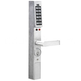 Alarm Lock DL1300/26D1 Pushbutton Aluminum Door Trim, 2000 Users, 40,000 Event Audit Trail, Straight Lever, Satin Chrome