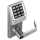 Alarm Lock DL2700IC-S US26D Grade 1 Pushbutton Cylindrical Lock, 100 Users, Straight Lever, Schlage FSIC Prep, Less Core, Satin Chrome Finish