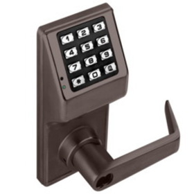Alarm Lock DL2700WP US10B Grade 1 Pushbutton Cylindrical Lock, 100 Users, Weatherproof, Straight Lever, Oil Rubbed Bronze Finish