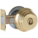 Arrow E61 3 CS Grade 2 Single Cylinder Deadlock,Conventional Cylinder,Bright Brass Finish,Schlage C Keyway,Field Reversible