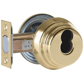 Arrow E61 3 IC Grade 2 Single Cylinder Deadlock,SFIC Prep Less Core,Bright Brass Finish,Field Reversible