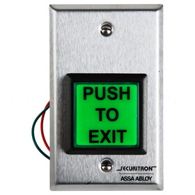 Securitron EEB2 "Push to Exit" Pushbutton, for use with XMS Motion Sensor, Single Gang, Stainless Steel
