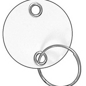 Hpc EYR-5 Round Tags with Key Rings, 1-1/4" Diameter, 100 Pack