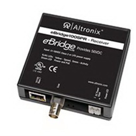 Altronix FIRESWITCH108 EoC Single Port Receiver, 100Mbps, Generates PoE/PoE+/Hi-PoE 60W, 51-56VDC, Used w/eBridge200WPM or eBridge4SPT