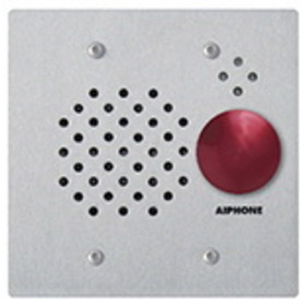 Aiphone IE-SSR Flush Mount 2-Gang Audio Station w/Red Mushroom Button, Weather Resistant, Stainless Steel