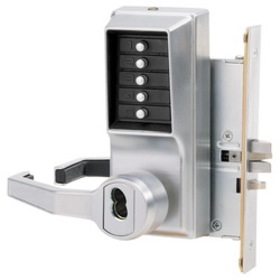 DormaKaba L8146B-26D-41 Mortise Combination Lever Lock, Key Override, Passage, Lockout, 6/7-Pin SFIC Prep, Less Core, Satin Chrome