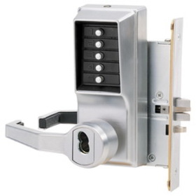 DormaKaba L8146R-26D-41 Mortise Combination Lever Lock, Key Override, Passage, Lockout, Sargent LFIC Prep, Less Core, Satin Chrome