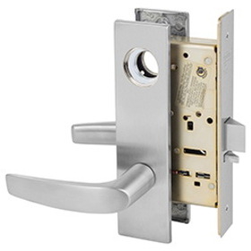 Sargent LC-8205 LE1B 26D Grade 1 Office or Entry Mortise Lock, B - Lever, LE1 - Escutcheon, Field Reversible, Less Cylinder, ASA Strike, Satin Chrome