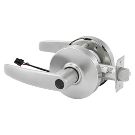 Sargent LC-10XG71 LB 26D Grade 1 Electrified Cylindrical Lock, Fail Secure, B Lever, L Rose, Less Cylinder, Deadlatch, Satin Chrome Finish, Non-Handed