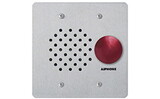 Aiphone LE-SSR Flush Mount 2-Gang Sub Station, SS W/ Red Mushroom Button