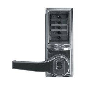 Kaba LL1041S-026-41 Pushbutton Cylindrical Lever LockBright Chrome Finish,Left Hand/Left Hand Reverse
