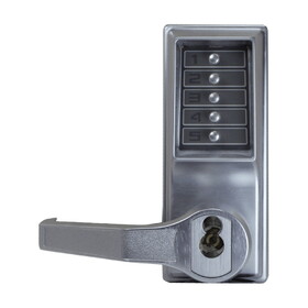 Kaba LL1045B-26D-41 Pushbutton Cylindrical Lever LockSatin Chrome Finish,Left Hand/Left Hand Reverse