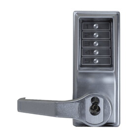 Kaba LL1076R-26D-41 Pushbutton Cylindrical Lever LockSatin Chrome Finish,Left Hand/Left Hand Reverse