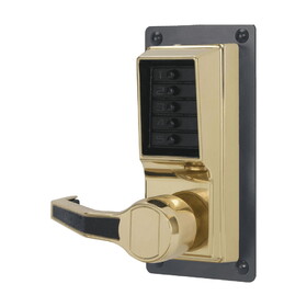 Kaba LLP1010-03-41 Exit Trim Lever Lock,Combination Only,Left Hand Reverse,Bright Brass