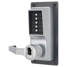 DormaKaba LLP1020S-26D-41 Exit Trim Lever Lock, Combination and Key Override, Left Hand Reverse, Schlage FSIC Prep, Less Core, Satin Chrome
