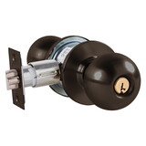 Arrow MK11-BD-10B Grade 2 Turn-Pushbutton Entrance Cylindrical Lock, Ball Knob, Conventional Cylinder, Oil-Rubbed Bronze Finish, Non-handed