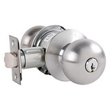 Arrow MK12-TA-26D Grade 2 Storeroom Cylindrical Lock, Tudor Knob, Conventional Cylinder, Satin Chrome Finish, Non-handed