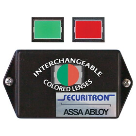 Securitron PB3ER 1" by 3/4" Illuminated "Push to Exit" Button, Double Pole Single Throw, Momentary Contact, Black