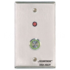 Securitron PB4L-2 1" Stainless Steel Pushbutton with LED, Single Pole Double Throw, Single Gang