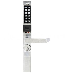 Alarm Lock PDL1300ET/26D Pushbutton Exit Trim, with Prox Reader, 2000 Users, 40,000 Event Audit Trail, Straight Lever, Satin Chrome