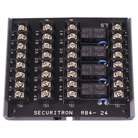 Securitron RB-4-24 Relay Board, 4 DPDT Relays, 24V, 2 AMP Contacts