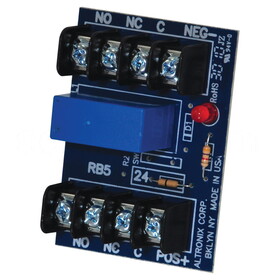 Altronix RB524 Relay Module, 24VDC Operation at 40mA Draw, 5A/220VAC or 28VDC DPDT Contacts