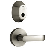 DormaKaba RI6200G-U15 InSync Battery Operated Interconnected Cylindrical Latch and Deadbolt Lock,Gala Lever,Left Hand,Satin Nickel Plated Clear Coated