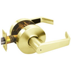 Arrow RL02-SR-03 Grade 2 Privacy Cylindrical Lock, Sierra Lever, Non-Keyed, Bright Brass Finish, Non-handed
