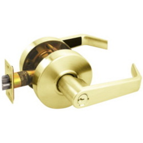 Arrow RL12-SR-03-CS Grade 2 Storeroom Cylindrical Lock, Sierra Lever, Conventional Cylinder Schlage C Keyway, Bright Brass Finish, Non-handed