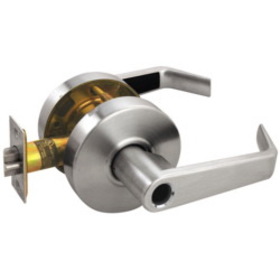 Arrow RL11-SR-26D-LC Grade 2 Turn-Pushbutton Entrance Cylindrical Lock, Sierra Lever, Conventional Less Cylinder, Satin Chrome Finish, Non-handed