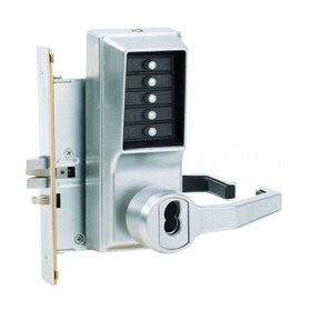 DormaKaba RR8146B-26D-41 Mortise Combination Lever Lock, Key Override, Passage, Lockout, 6/7-Pin SFIC Prep, Less Core, Satin Chrome
