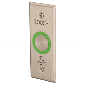 Locknetics TS-100-N Touch Sense Switch, Touch To Exit, Narrow Stile Plate, Satin Stainless Steel