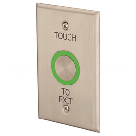 Locknetics TS-100 Touch Sense Switch, Touch To Exit, Single Gang Plate, Satin Stainless Steel