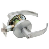 FALCON W501CP6D Q 626 Grade 2 Entry Cylindrical Lock, Key in Lever Cylinder, Quantum Lever, Standard Rose, Satin Chrome Finish, Non-handed
