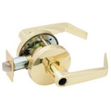 FALCON W511LD D 605 Grade 2 Entry/Office Cylindrical Lock, Less Cylinder, Dane Lever, Standard Rose, Bright Brass Finish, Non-handed