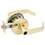 FALCON W581LD D 605 Grade 2 Storeroom Cylindrical Lock, Less Cylinder, Dane Lever, Standard Rose, Bright Brass Finish, Non-handed