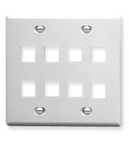 ICC ICC-FACE-8-WH IC107FD8WH - 8 Port Face White, 2-Gang