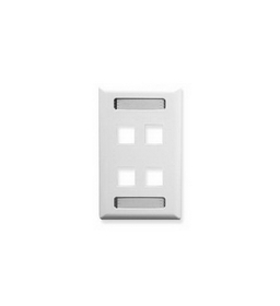 ICC ICC-IC107S04WH Faceplate, Id, 1-Gang, 4-Port, White