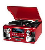 Innovative Technology INN-V50-200-RED Bluetooth Stereo Turntable with CD
